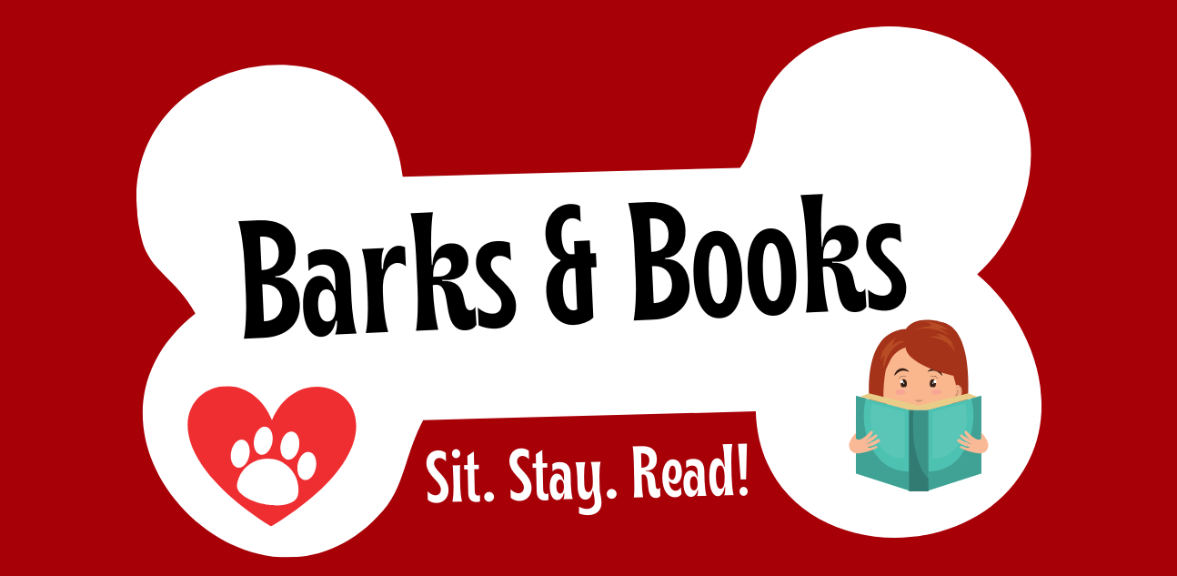 Barks & Books. Sit. Stay. Read. 