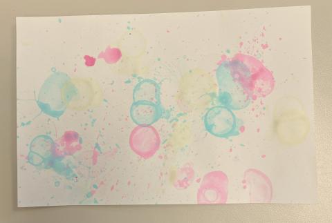 Abstract art created with colored bubbles