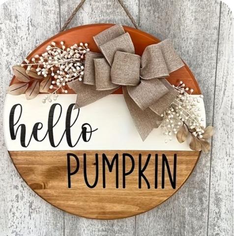 Hello Pumpkin Door Hanger