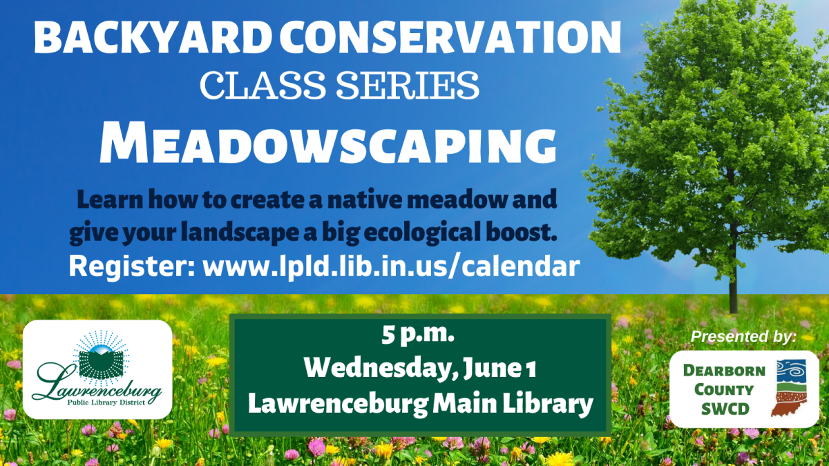 Meadow with tree. Backyard Conservation: Meadowscaping 5 p.m. Wednesday, June 1, Lawrenceburg Main Library.