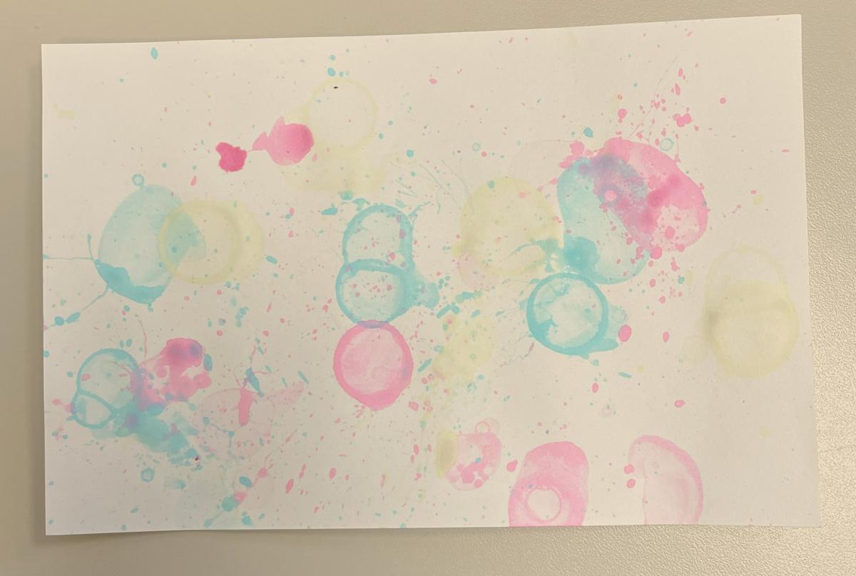 Abstract art created with colored bubbles